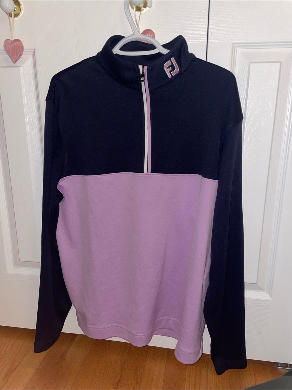 FootJoy Black and Lavender Quarter-Zip Pullover